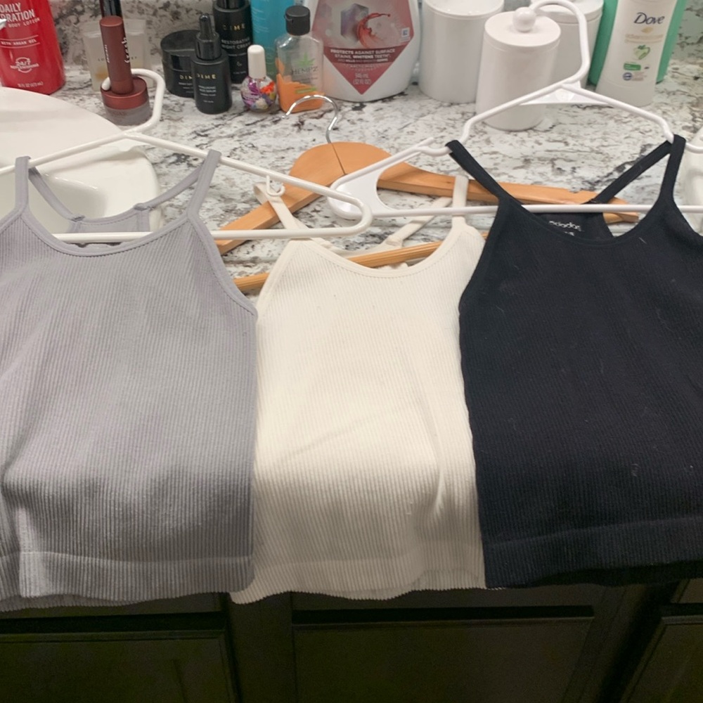 3 racer back tank tops